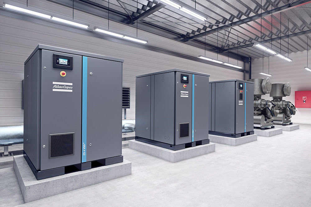 Oil Free ZE ZA VSD , Low Pressure Atlas Screw Air Compressor EMC ...