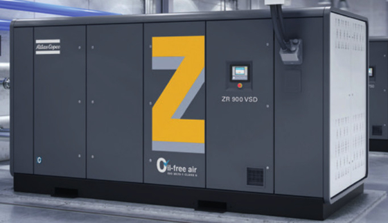Zero Risk of Contamination ZR300-750&ZR400-900VSD Atlas Copco Oil Free Screw Air Compressor
