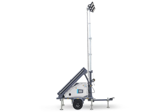 Wind Resistance Level 110 Km/h Electric Light Tower HiLight MS4 with 3 X 150 Lighting and 3846 M2 Coverage