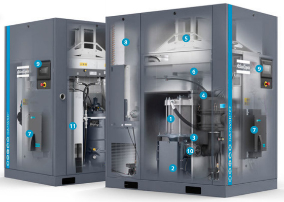 GA 75L VSD+ Atlas Screw Air Compressor 75kw Oil Injected