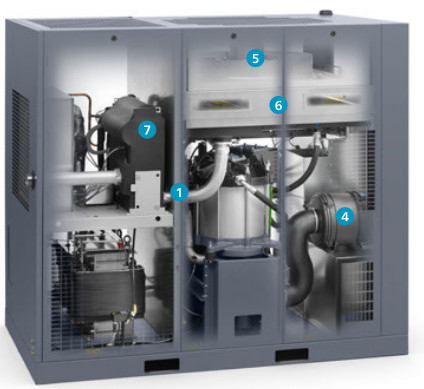 Atlas Screw Air Compressor GA75VSD+ FF 75kw Built In Dryer