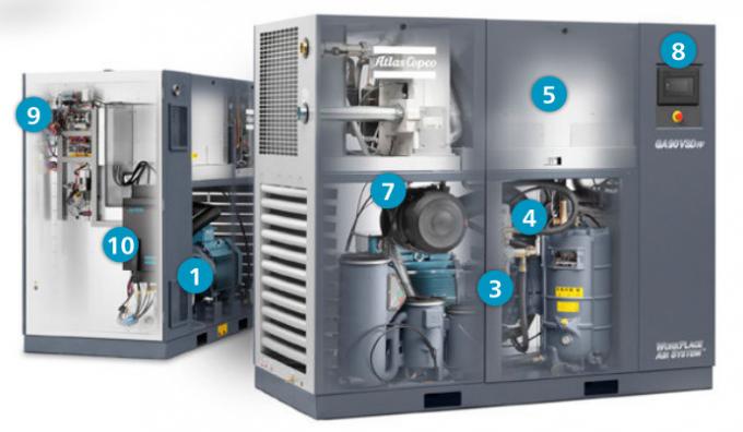 45kw Ga45+ Oil Injected Rotary Atlas Screw Air Compressor